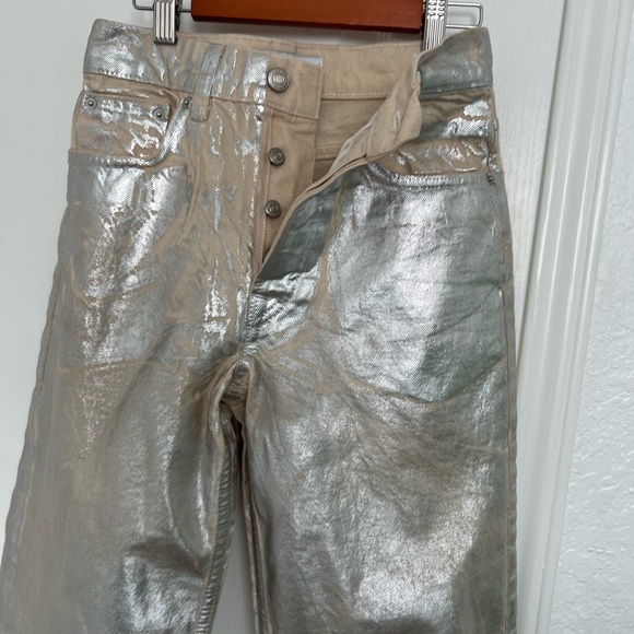 Zara Straight Leg, Cotton, Silver Jeans | 2 - Picture 6 of 16